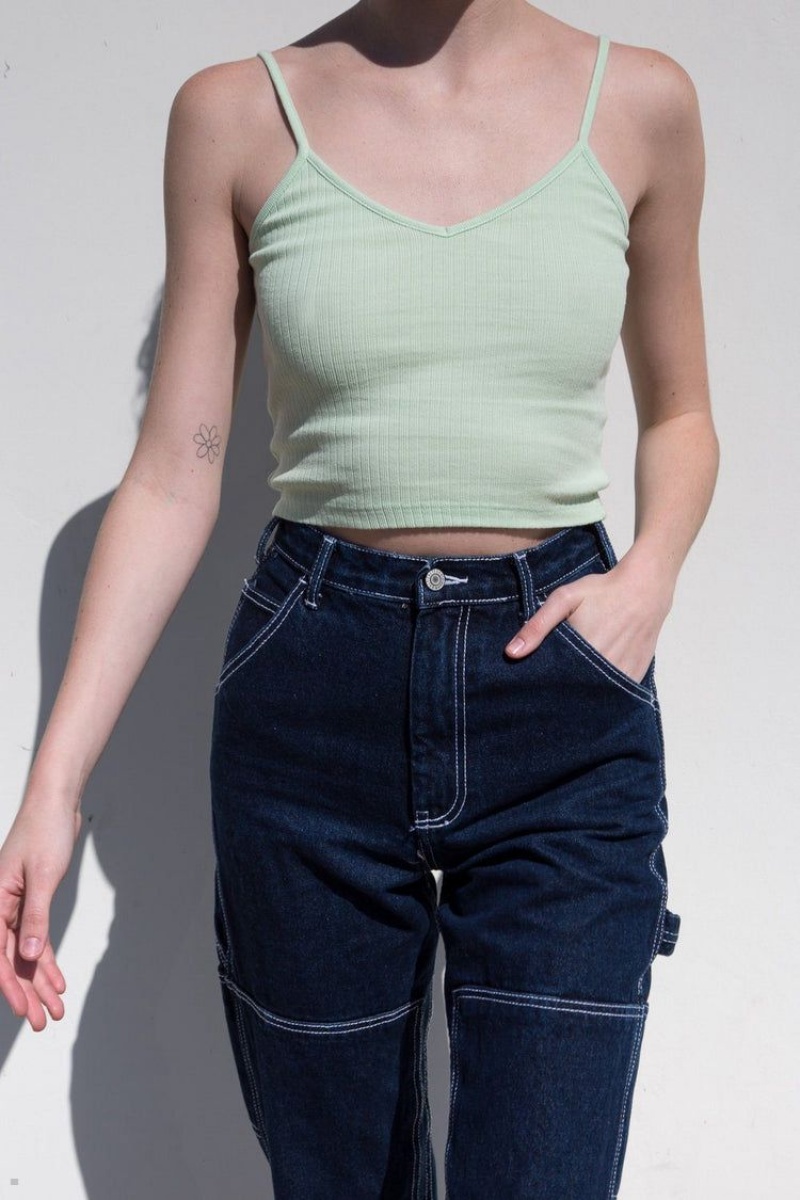 Debardeur Brandy Melville Lorene Cropped Vert Clair | UKM-98549135